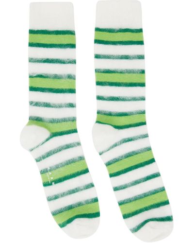 Marni Ssense Exclusive White & Green Socks