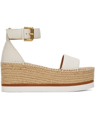 See By Chloé Off-white Glyn Espadrille Sandals - Black