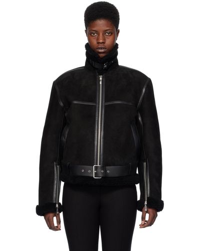 Totême Toteme Black Aviator Leather Jacket