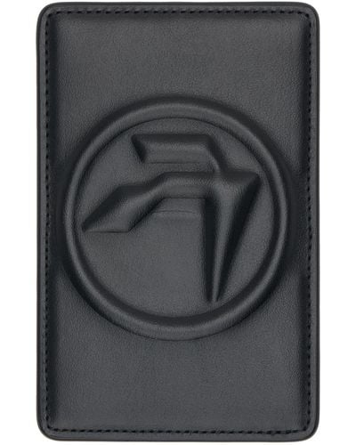 Ambush Porte-cartes noir à estampe du logo - Gris
