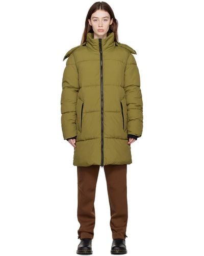 The Very Warm Long Hooded Puffer Jacket - Green