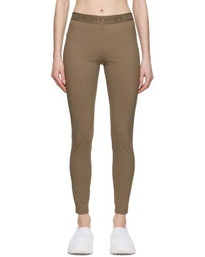 Givenchy Taupe Embroide leggings - Natural