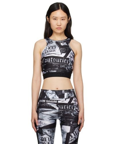 Versace Jeans Couture プリント タンクトップ - ブラック