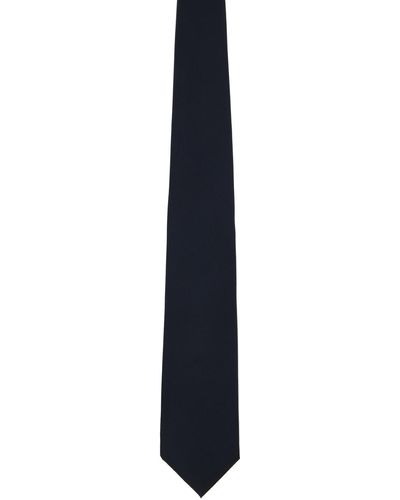 AURALEE Cravate bleu marine en laine froide - Noir