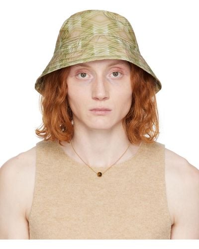 Dries Van Noten Green Gilly Bucket Hat - Natural