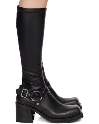 Acne Studios Black Pull-on Buckle Boots