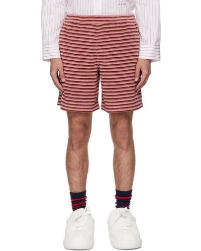 Marni Pink Striped Shorts - Red