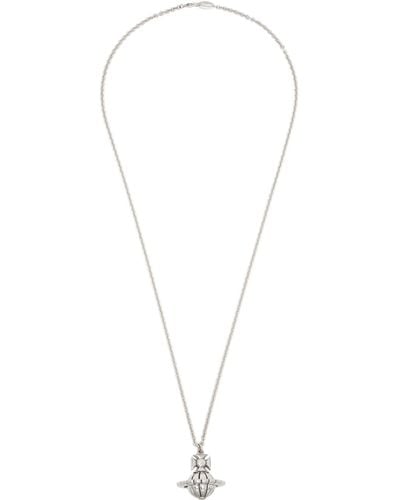 Vivienne Westwood Silver Denver Orb Pendant Necklace - Black