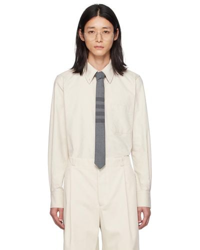 Thom Browne Off-white Straight-fit Shirt - Natural