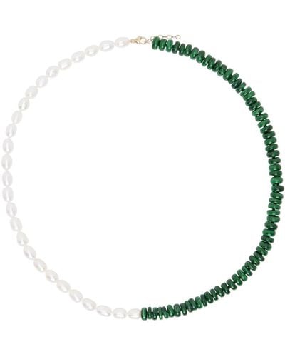JIA JIA Ocean Malachite Pearl Union Necklace - Metallic
