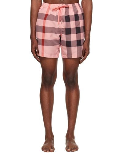 Burberry Pink Check Swim Shorts