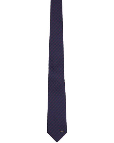 Gucci Cravate marine à motif gg en tissu jacquard - Noir