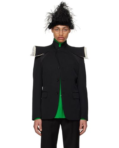 Comme des Garçons Padded Shoulder Blazer - Black