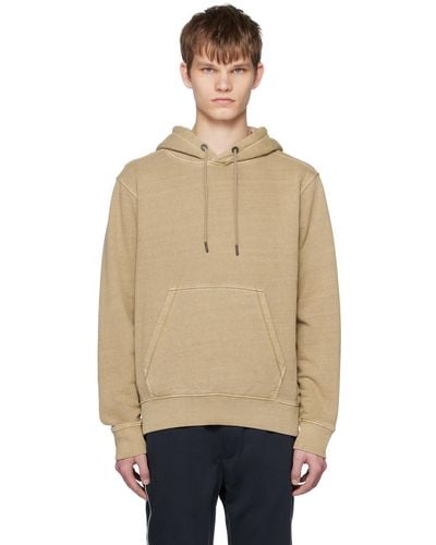 BOSS Tan Relaxed-fit Hoodie - Natural