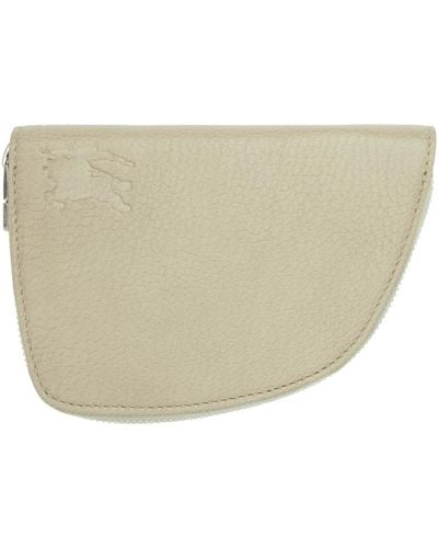 Burberry Taupe Medium Shield Zip Wallet - Black