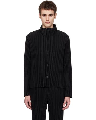 Homme Plissé Issey Miyake Blouson ajusté plissé 1 noir