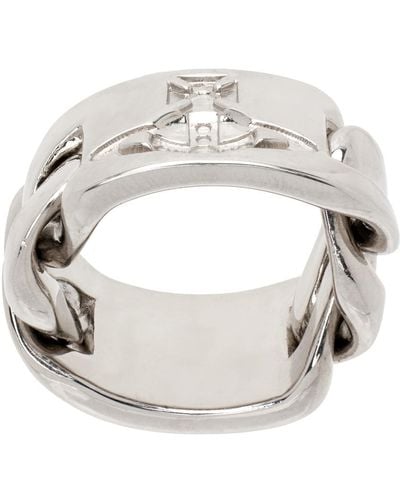 Vivienne Westwood Silver Janus Ring - Metallic