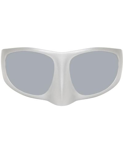 Linda Farrow Ssense Exclusive Silver 'the Mask' Sunglasses - Black