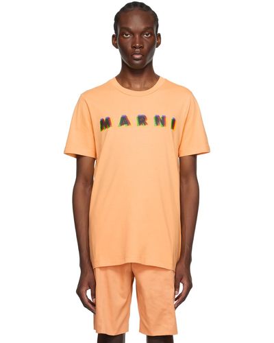 Marni T-shirt à logo imprimé - Orange