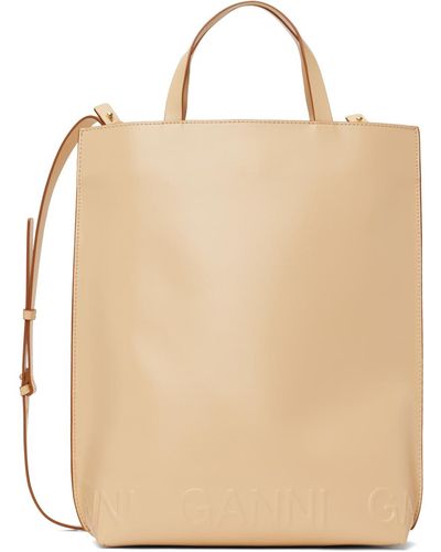 Ganni Beige Medium Tote - Natural