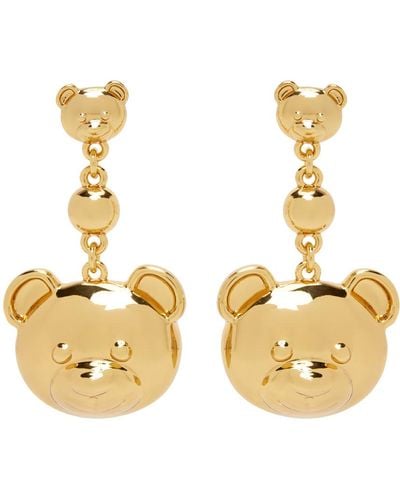 Moschino Boucles d'oreilles pendantes dorées à oursons - Métallisé