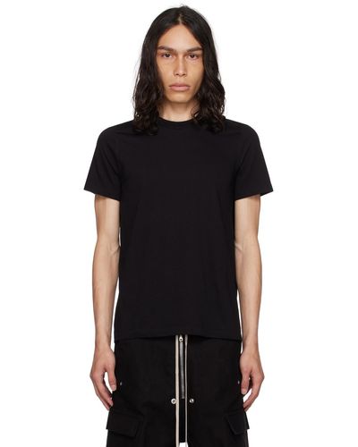 Rick Owens T-shirt noir à couture horizontale aux épaules