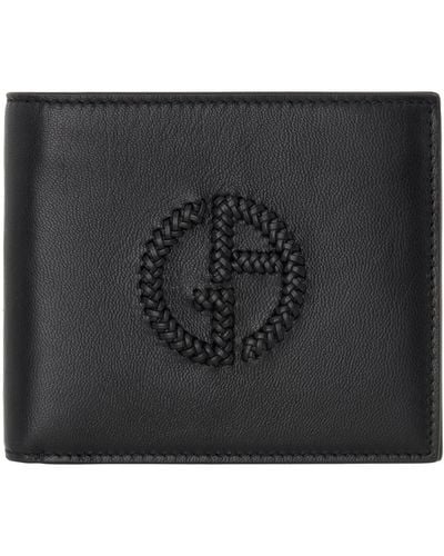 Giorgio Armani ロゴ 財布 - ブラック