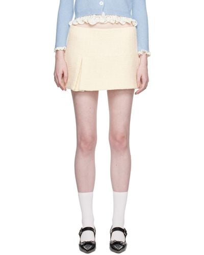 ShuShu/Tong Off-white Pleat Miniskirt