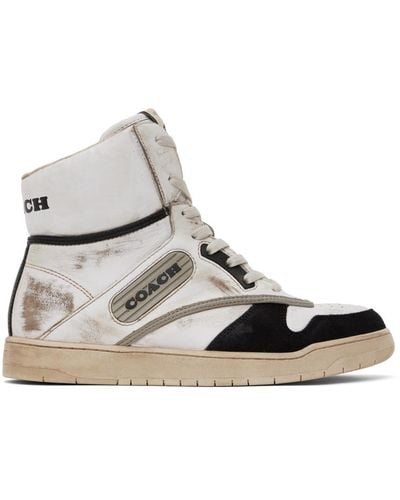 COACH Distressed High Top Trainer - Multicolour