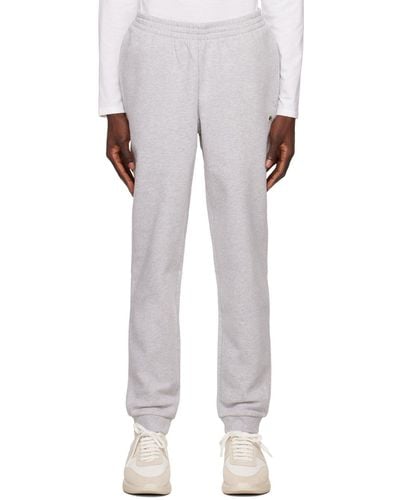 Lacoste Grey Tapered Lounge Trousers - White