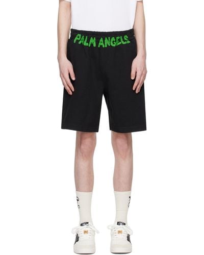 Palm Angels Black Printed Shorts