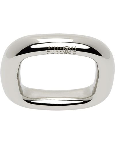 MM6 by Maison Martin Margiela Silver Tubing Ring - White