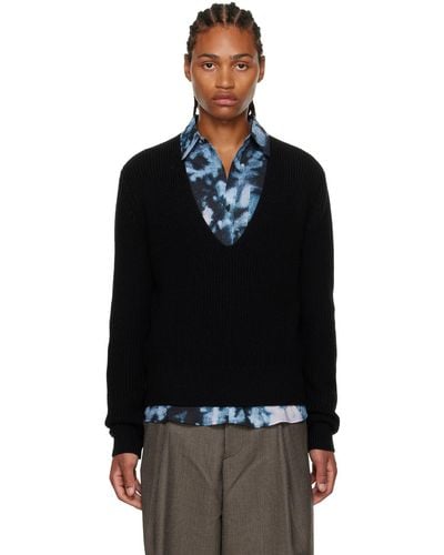 Dries Van Noten V-neck Jumper - Black