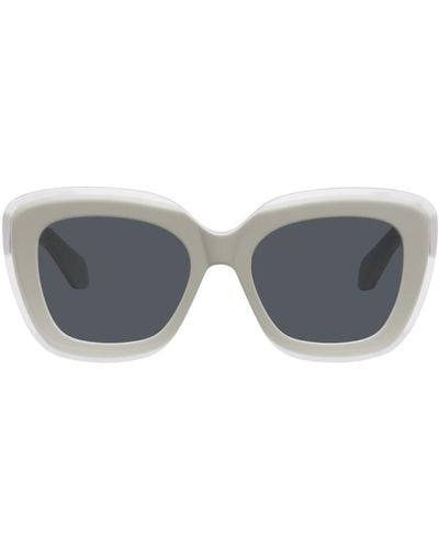 Alaïa White Rectangular Sunglasses - Black