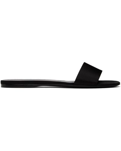 The Row Combo Slide Sandals - Black