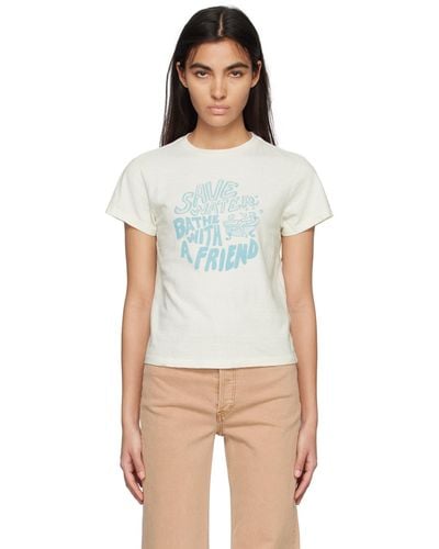 RE/DONE Off-white Classic 'save Water' T-shirt - Multicolor