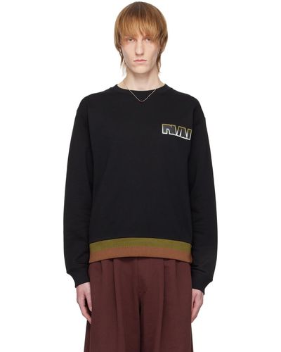 Dries Van Noten Black Appliqué Sweatshirt