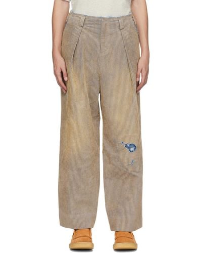 Adererror Distressed Trousers - Natural