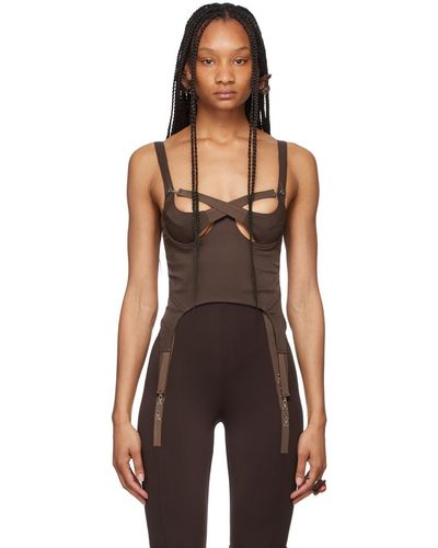 CHARLOTTE KNOWLES Ssense Exclusive Tactical Bustier Tank Top - Brown