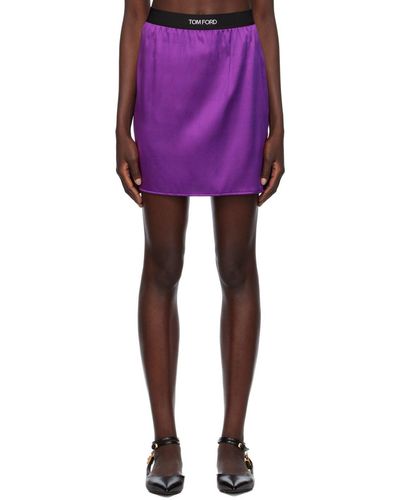 Tom Ford Ssense Exclusive Purple Elasticized Miniskirt