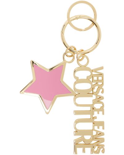 Versace Jeans Couture Pink & Gold Stars Keychain