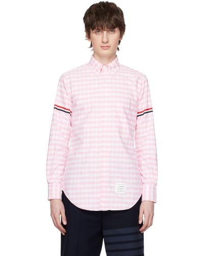Thom Browne Thom e chemise rose à brassards