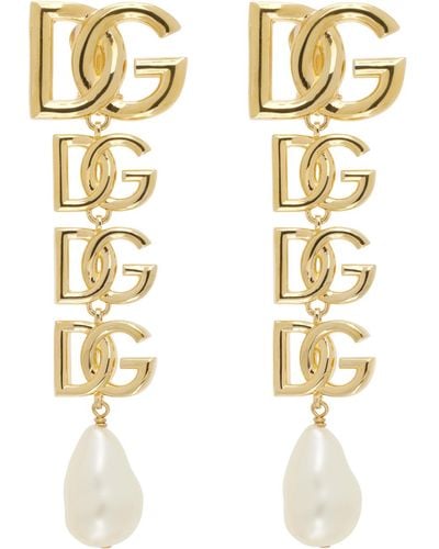Dolce & Gabbana ゴールド クリップオン ロゴ イヤリング - メタリック