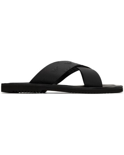 Emporio Armani Crossover-over Sandals - Black