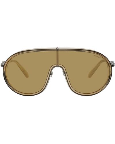 Moncler Gold Rimless Mask Sunglasses - Black