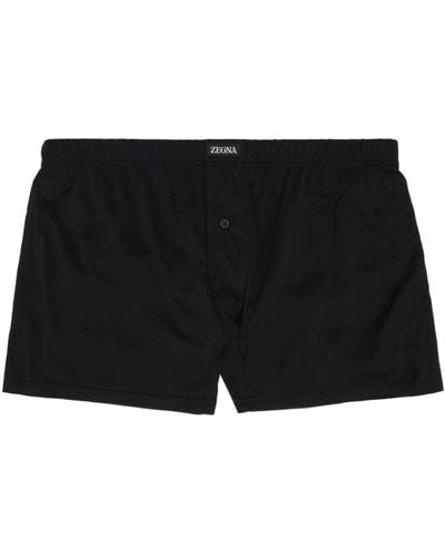 Zegna Black Button-fly Boxers