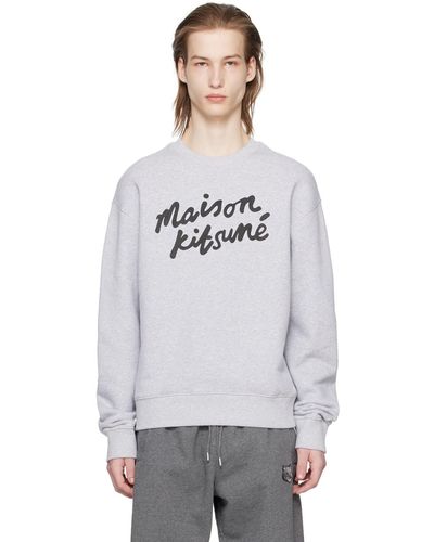 Maison Kitsuné Grey Handwriting Sweatshirt - Black