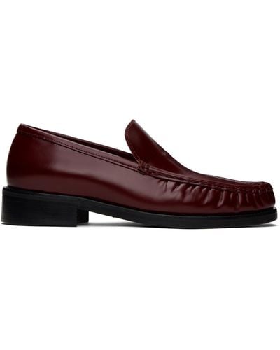 Acne Studios Burgundy Stamp Loafers - Red