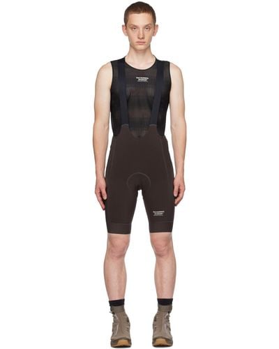 Pas Normal Studios Burgundy Escapism Light Bib Shorts - Black