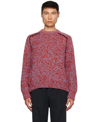 Paul Smith Orange & Purple Chunky Sweater - Red